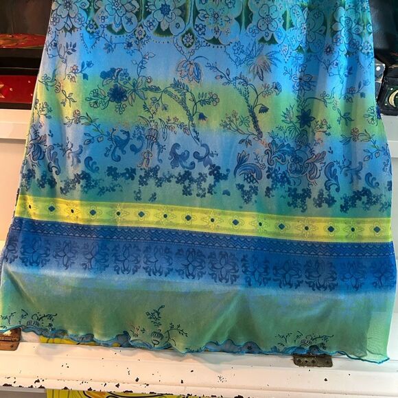 My Michelle Y2K Vibrant Blue and Green Midi Dress M - Picture 6 of 14